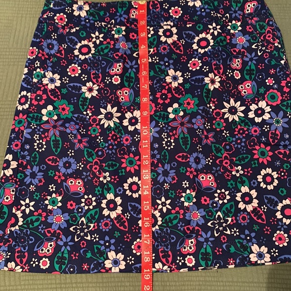Talbots Sz 6 Navy Blue/Multi-colored Floral A-line Skirt - Bonus Tee Included!!! - Picture 5 of 9